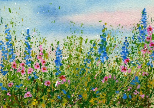 How to Create splattered paint flower art-no drawing required-myflowerjournal.com 