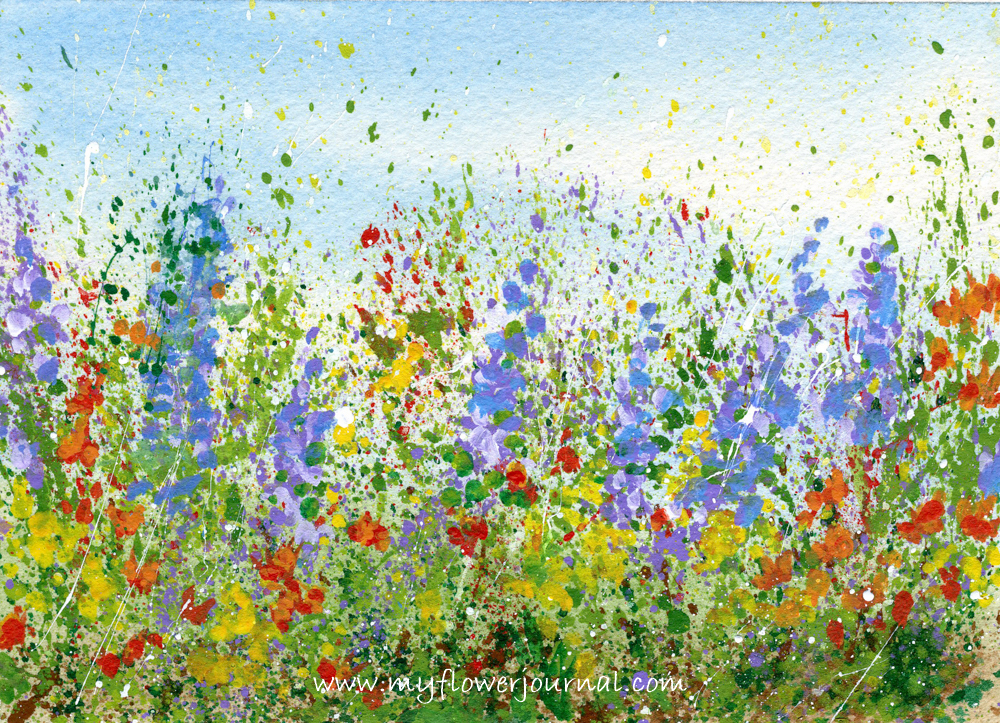 Simple Flower Garden Paintings Flower Colors And White You Will