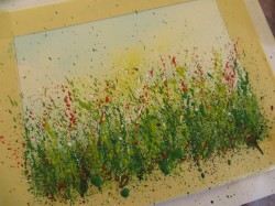 How to splatter paint for splattered paint flower art.-myflowerjournal.com