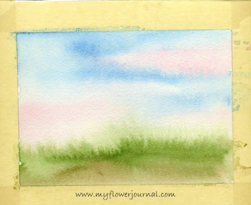 Watercolor background on 300 lb paper for splattered paint flower garden-1-myflowerjournal.com