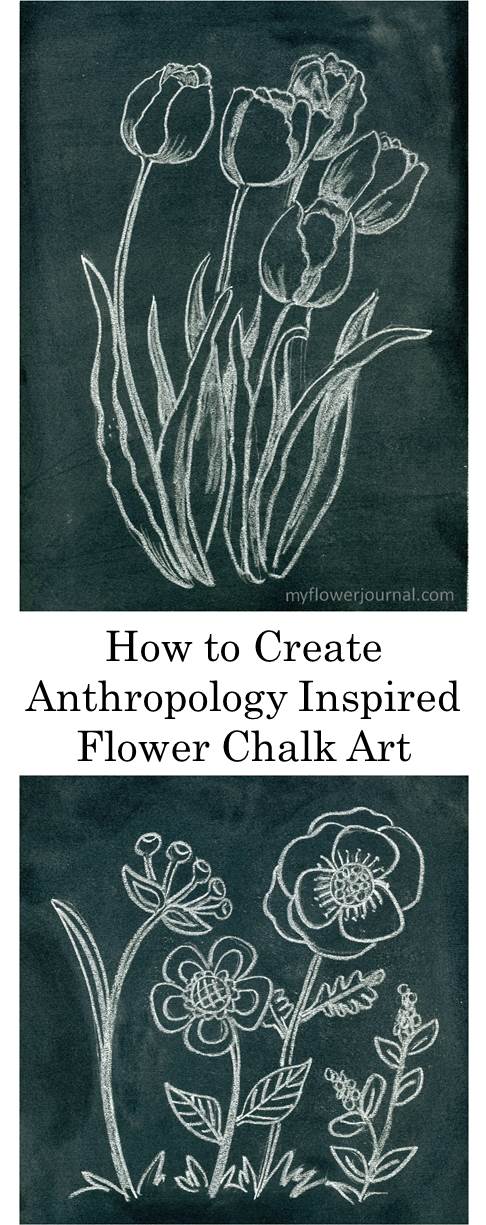 Great ideas to create Anthropology inspired flower chalk art from myflowerjournal