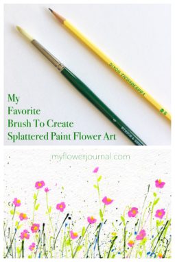 My favorite brush and the paint I use to create splattered paint flower art is found in this post of FAQ on myflowerjournal.com
