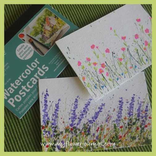 Splattered Paint Flower Art Postcards-myflowerjournal.com Splattered Paint Flower Garden Cards