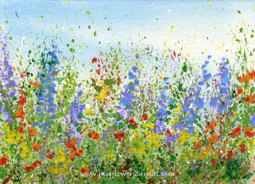 Create A Splattered Paint Flower Garden, Flower Garden Painting Tutorial