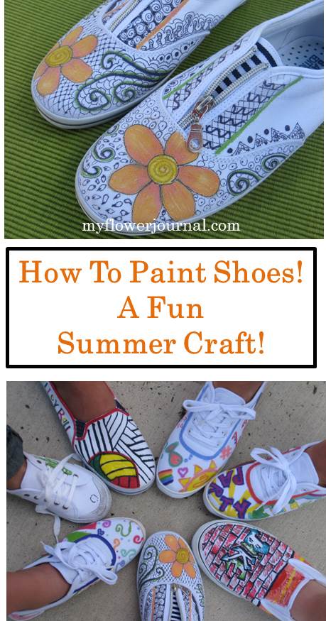 Painted Shoes! This would be such a fun thing to do with my kids and their cousins this summer-myflowerjournal