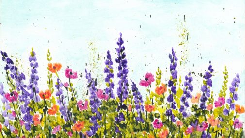 Splattered Paint Flower Art Ideas