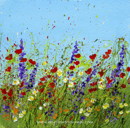 Splattered Paint Flower Art Ideas-Wild Flowers-myflowerjournal.com