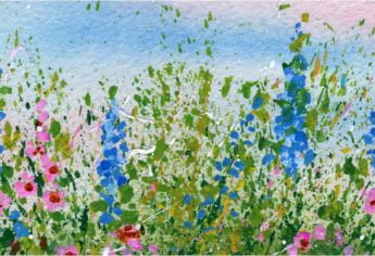 Create A Splattered Paint Flower Garden