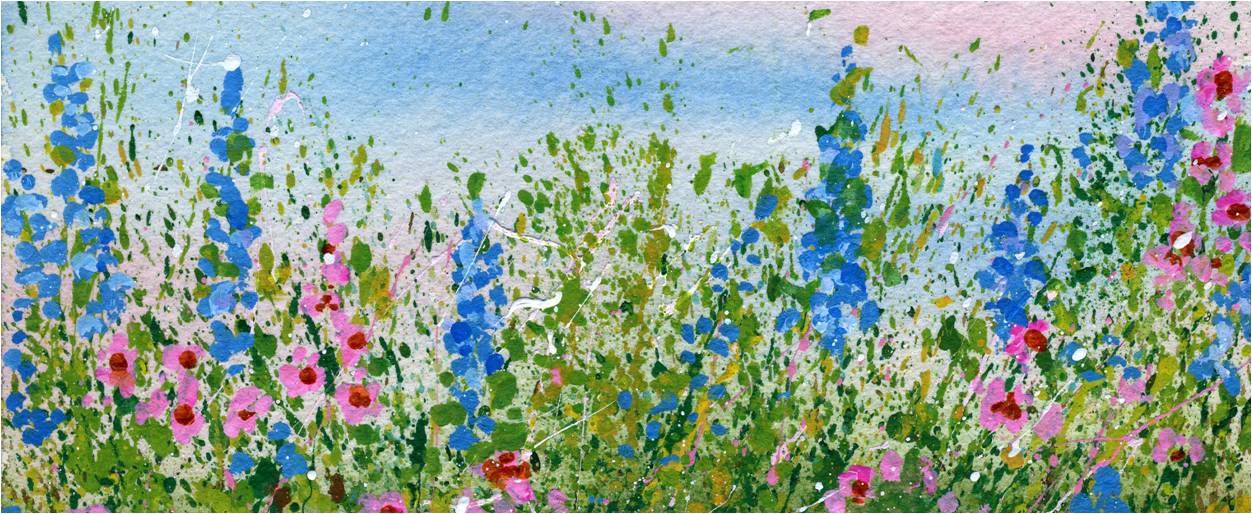 flower field painting acrylic