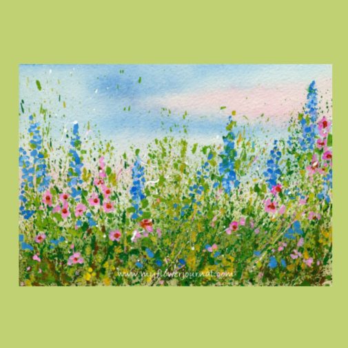 Create a splattered paint flower garden-no drawing required-myflowerjournal.com 