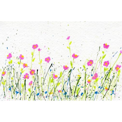 Tips for Splattered Paint Flower Art watercolor postcard