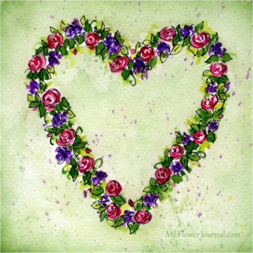 How To Paint An Easy Watercolor Flower Wreath-myflowerjournal.com