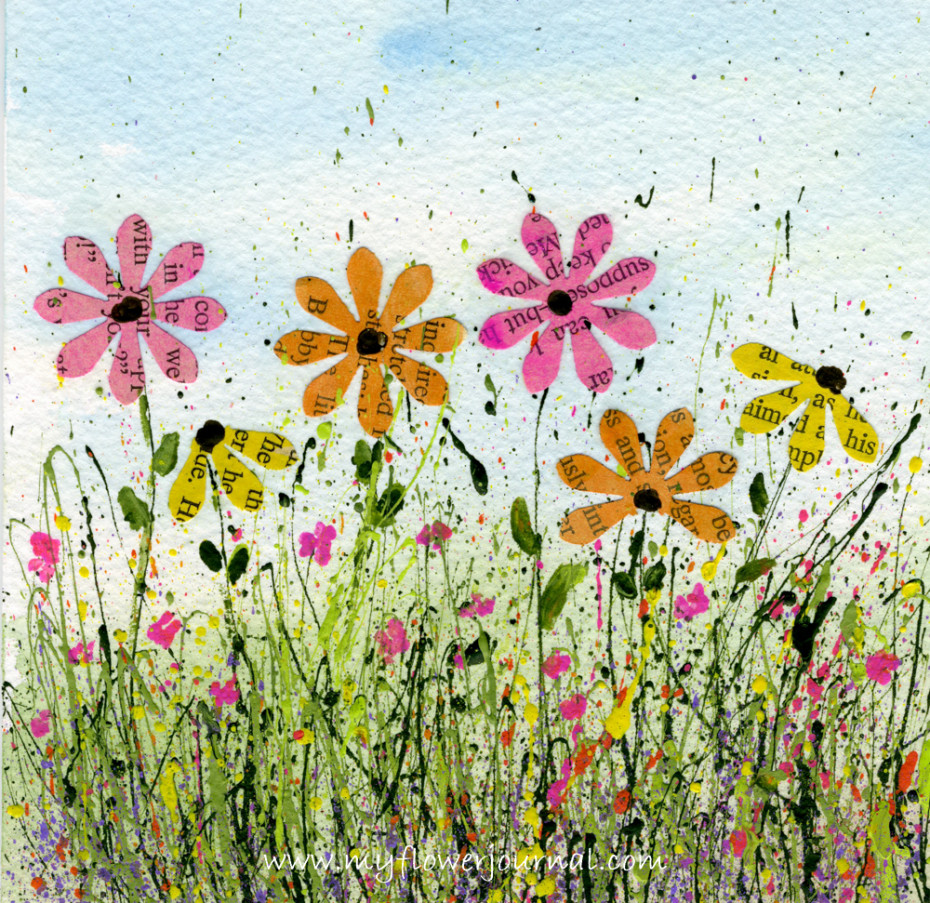 Printable Splatter Paint Flower Art - My Flower Journal