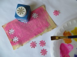 Flower Art using Old Book Pages. Paint the pages and punch flowers-myflowerjournal.com