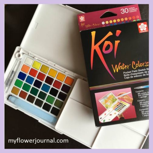 My new Koi Pocket Watercolor set now has 30 beautiful colors that make it great for on the go projects. Review by myflowerjournal
