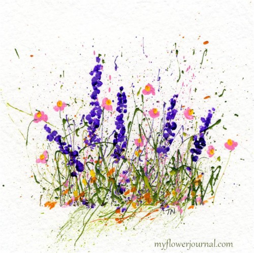 Splatterd Paint Flower Ideas-myflowerjournal