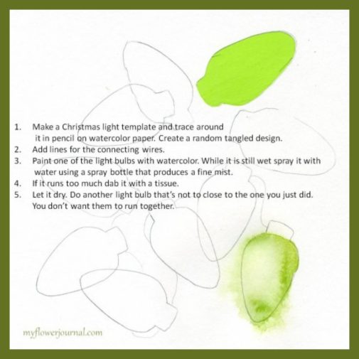 How To Paint Watercolor Christmas Lights That Glow-myflowerjournal.com How To Paint Watercolor Christmas Lights That Glow