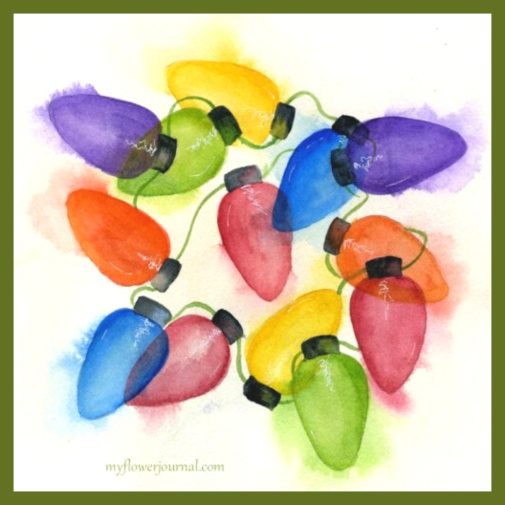 Painting Watercolor Christmas Lights That Glow-myflowerjournal Create Watercolor Christmas Lights That Glow