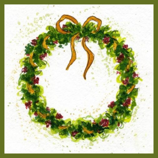 Tutorial to paint a watercolor Christmas Wreath-myflowerjournal Tutorial to paint a watercolor Christmas Wreath-myflowerjournal
