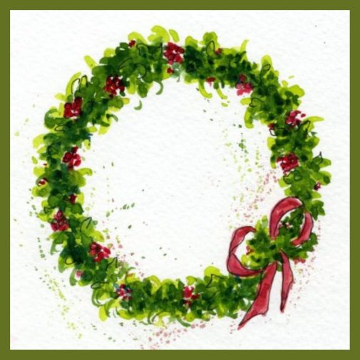 Paint A Watercolor Christmas Wreath-myflowerjournal