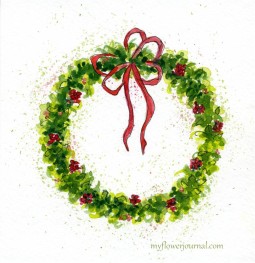 How To Paint A Watercolor Christmas Wreath-myflowerjournal