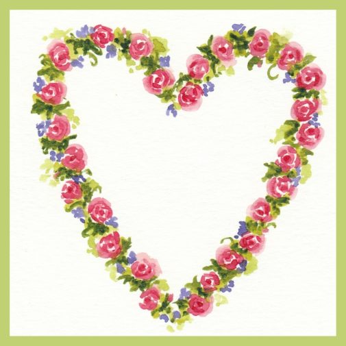 How to paint a watercolor wreath with roses.