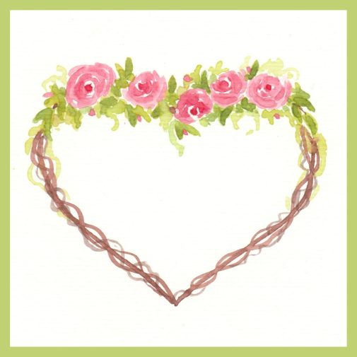 Another idea for a watercolor wreath with roses