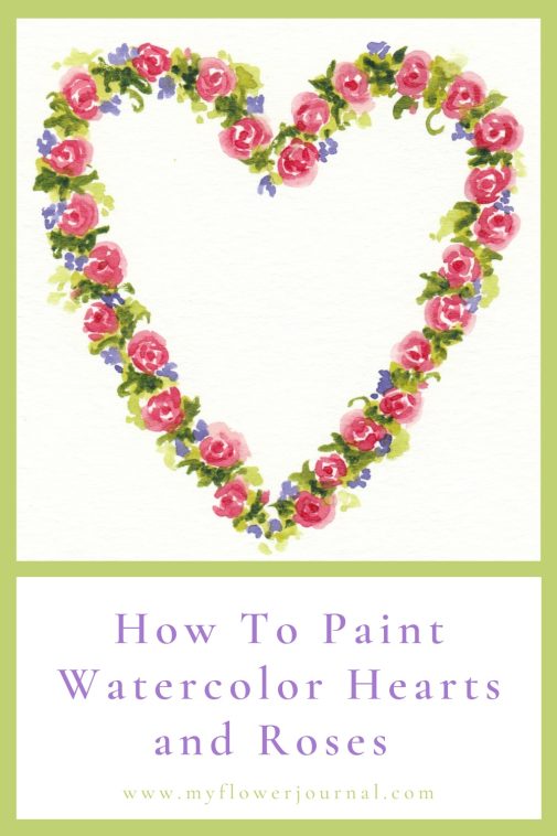 How To Paint Watercolor Hearts and Roses