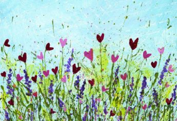 How To Create Flower Heart Art With Splattered Paint
