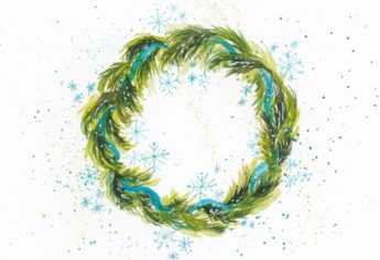 Paint a Watercolor Snowflake Wreath