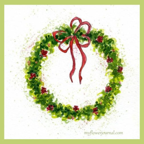 Watercolor Christmas Wreath