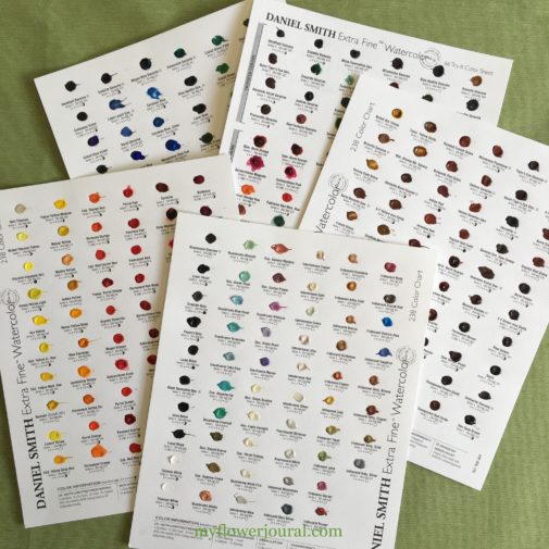 This is what the Daniel Smith dot cards look like when you buy them. You can use them to explore new colors or paint cards or small projects. From myflowerjournal.com