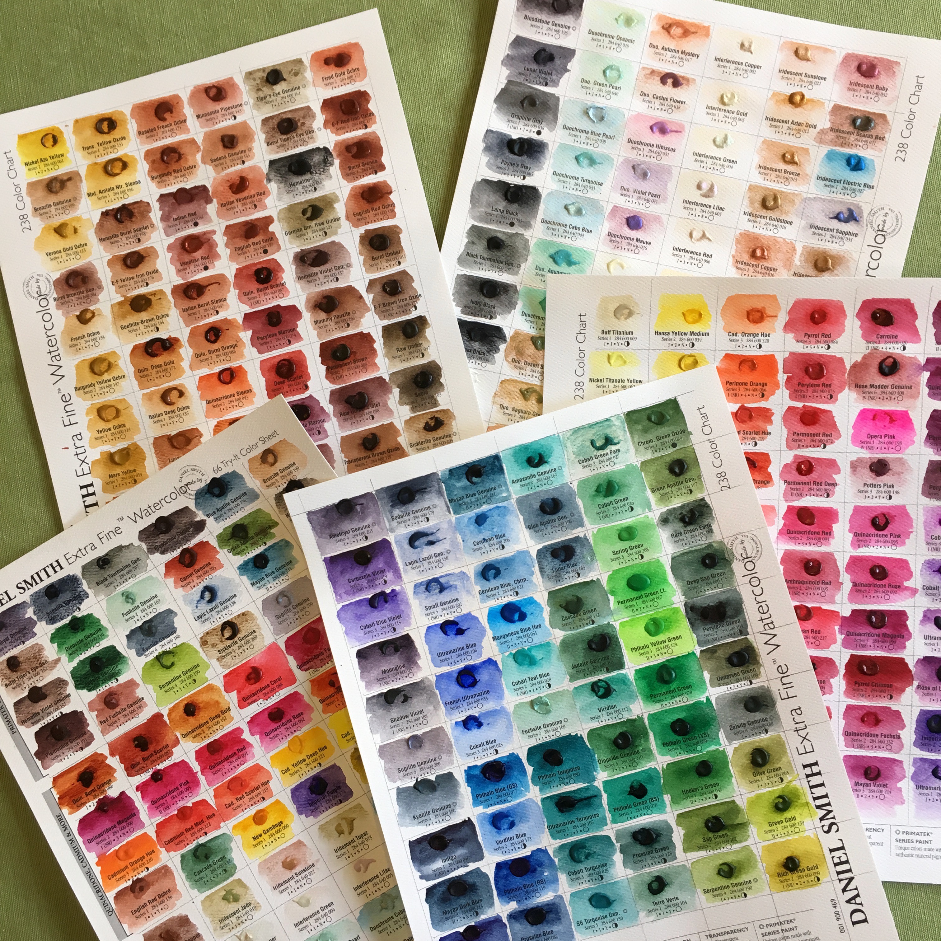 Daniel Smith Watercolor Pigment Chart