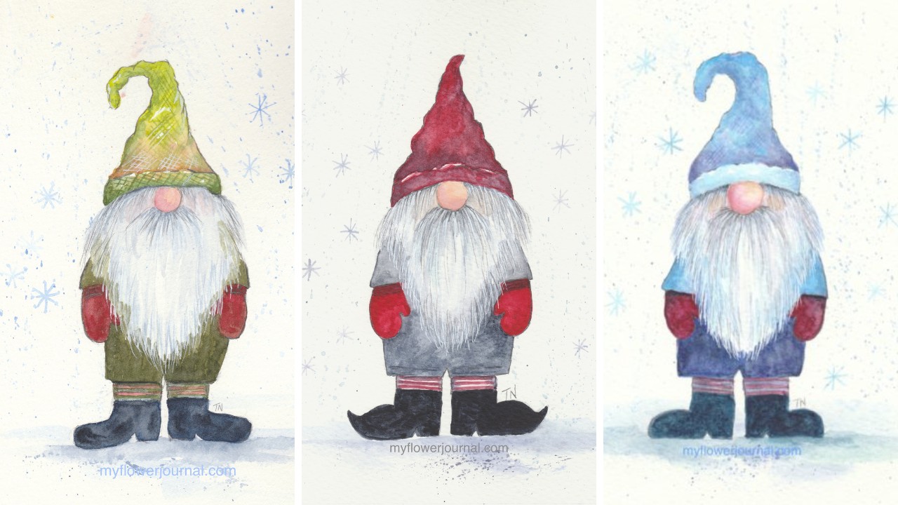 Paint a watercolor gnome in a few easy steps