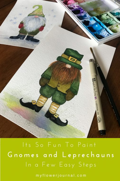 Take a look at myflowerjournal.com to learn how to paint a winter gnome or leprechaun in a few easy steps!