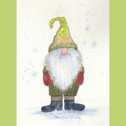 Watercolor gnome by Tammy Northrup