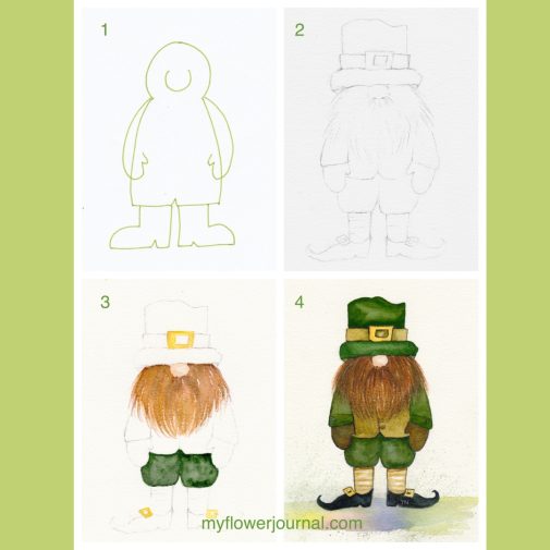 Easy Watercolor Leprechaun Tutorial