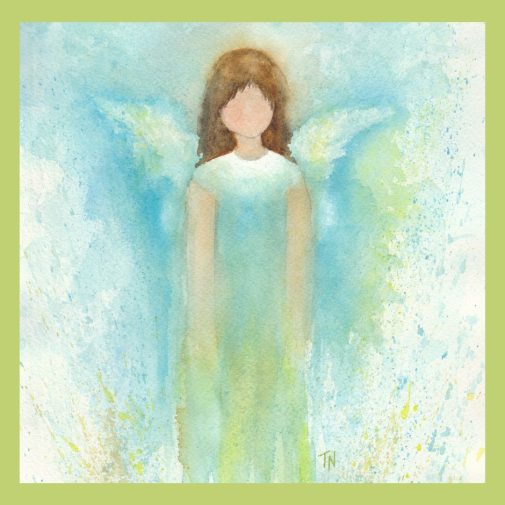 My watercolor angel I painted for a friend.