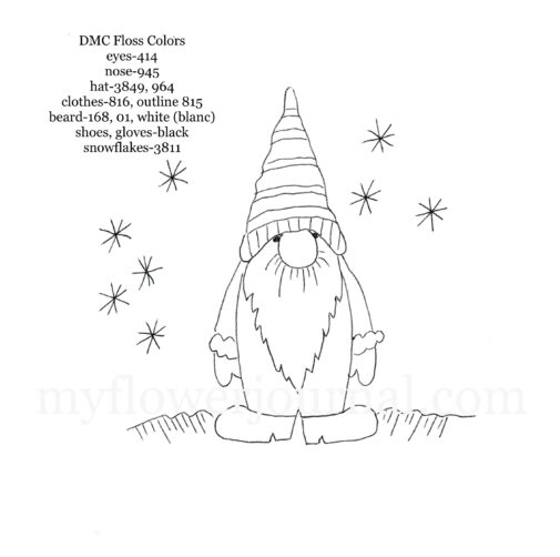 Free line drawing to embroider or paint in watercolor from myflowerjournal.com