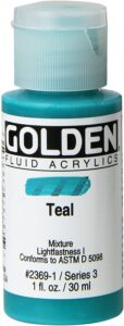 Teal Golden paint in supplies on myflowerjournal.com