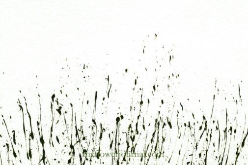 Start with splattered acrylic paint then add watercolor tulips and othere flowers using tutorials from myflowerjournal.com
