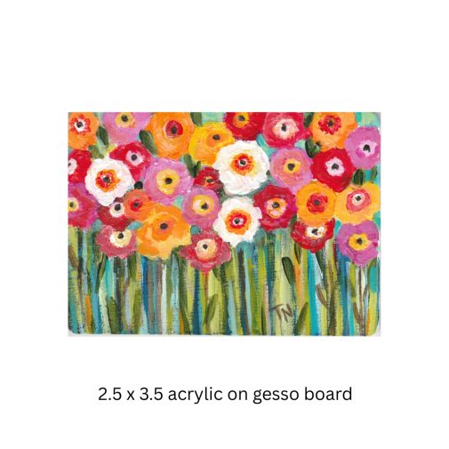 Tiny acrylic flower painting by Tammy Northrup
